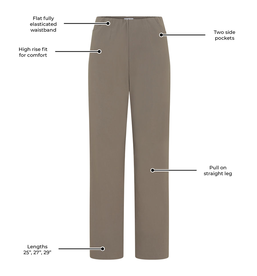 Ruth Stretch Trouser - Taupe