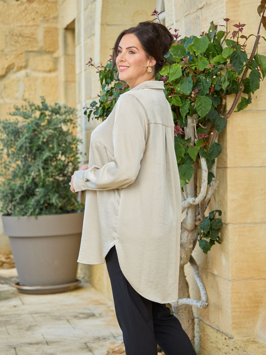 Rora Satin Shirt - Champagne