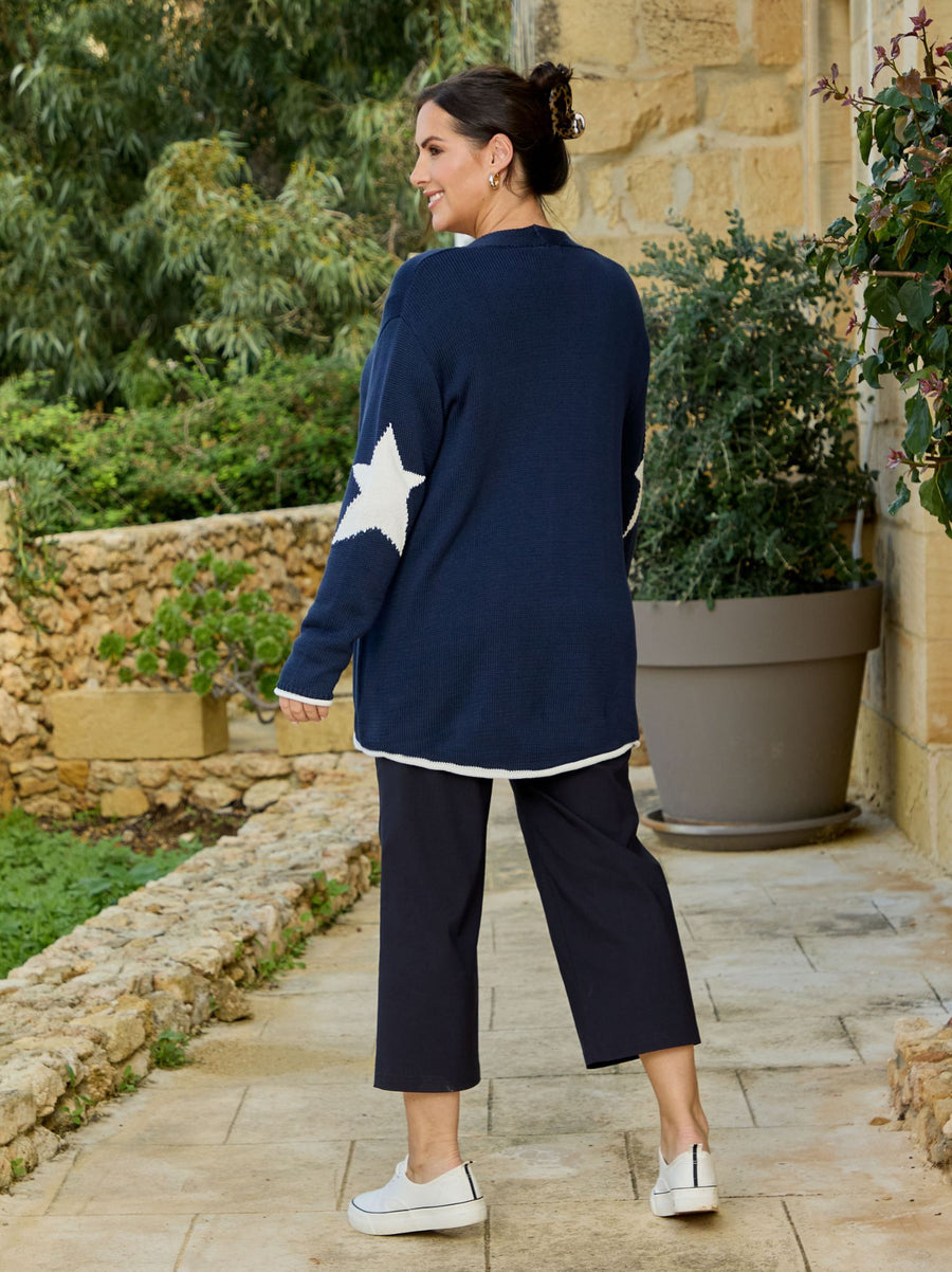 Cassandra Knitted Cardigan - Navy