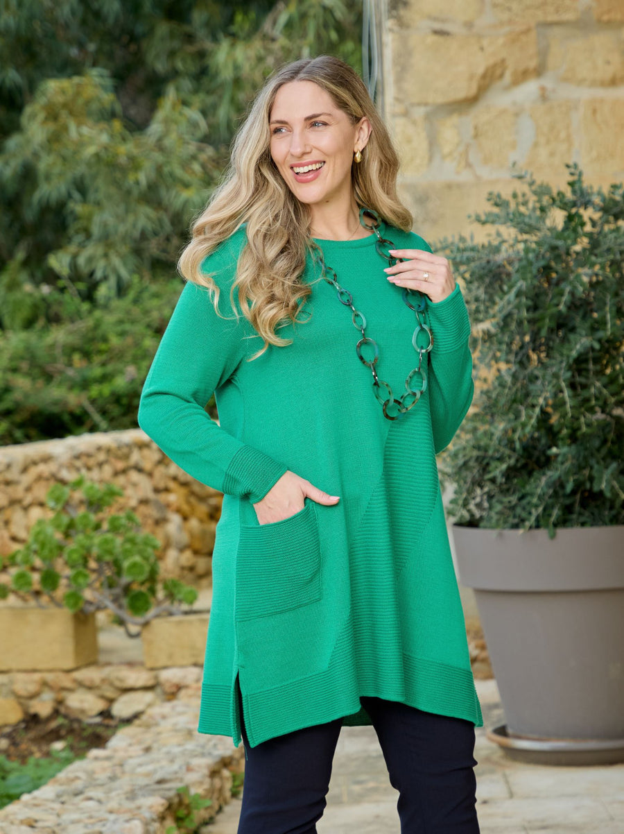 Mia Knitted Jumper - Emerald
