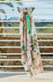 Brush Stroke Silk Feel Scarf - Pink/Green