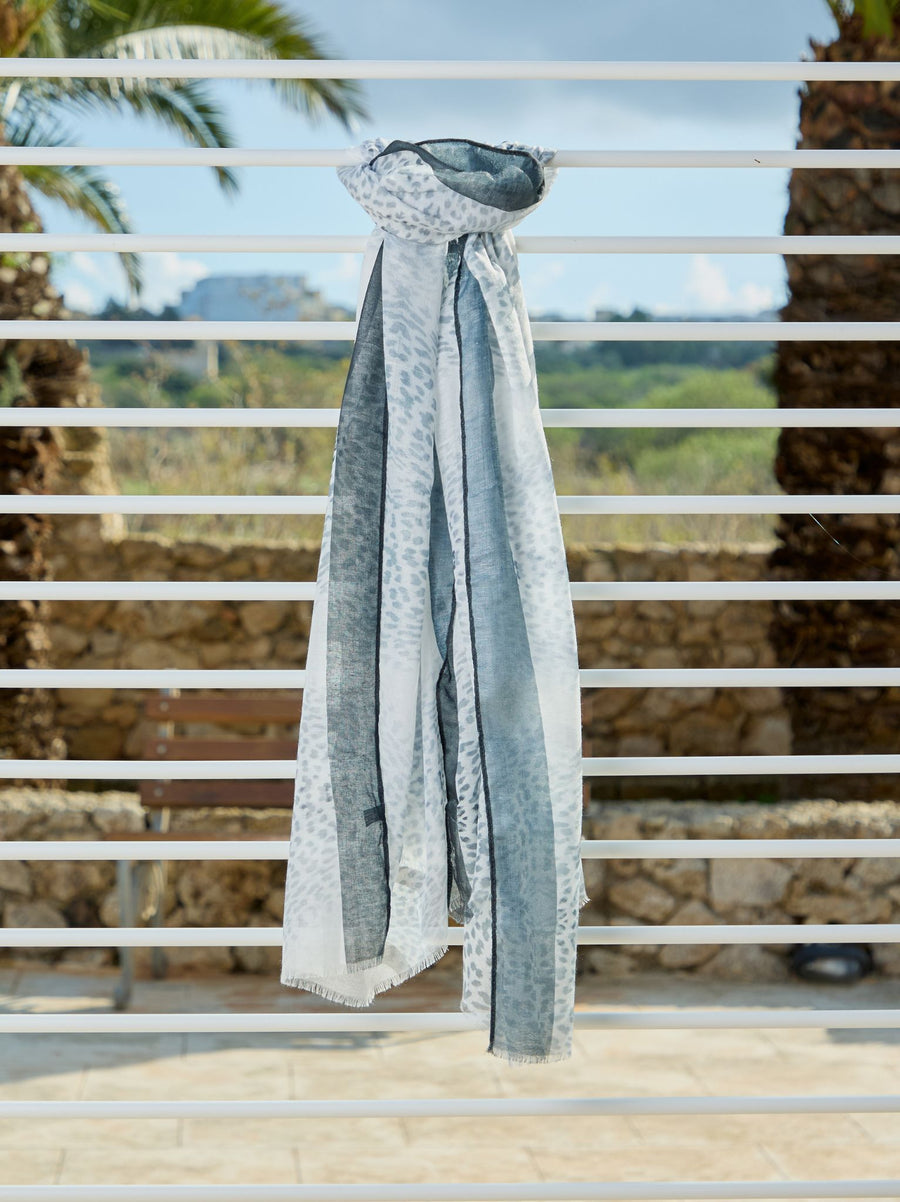 Summer Leopard Print Scarf - Grey