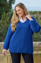 Violet Knitted Jumper - Cobalt