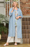 Haya Viscose/Linen Shirt Dress - Blue