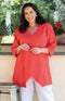 Tamsin Linen Tunic - Tomato