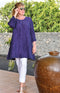 GRIZAS Theadora Silk/Linen Top - Blue Violet