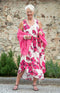 Delia Crinkle Dress - Fuchsia Multi