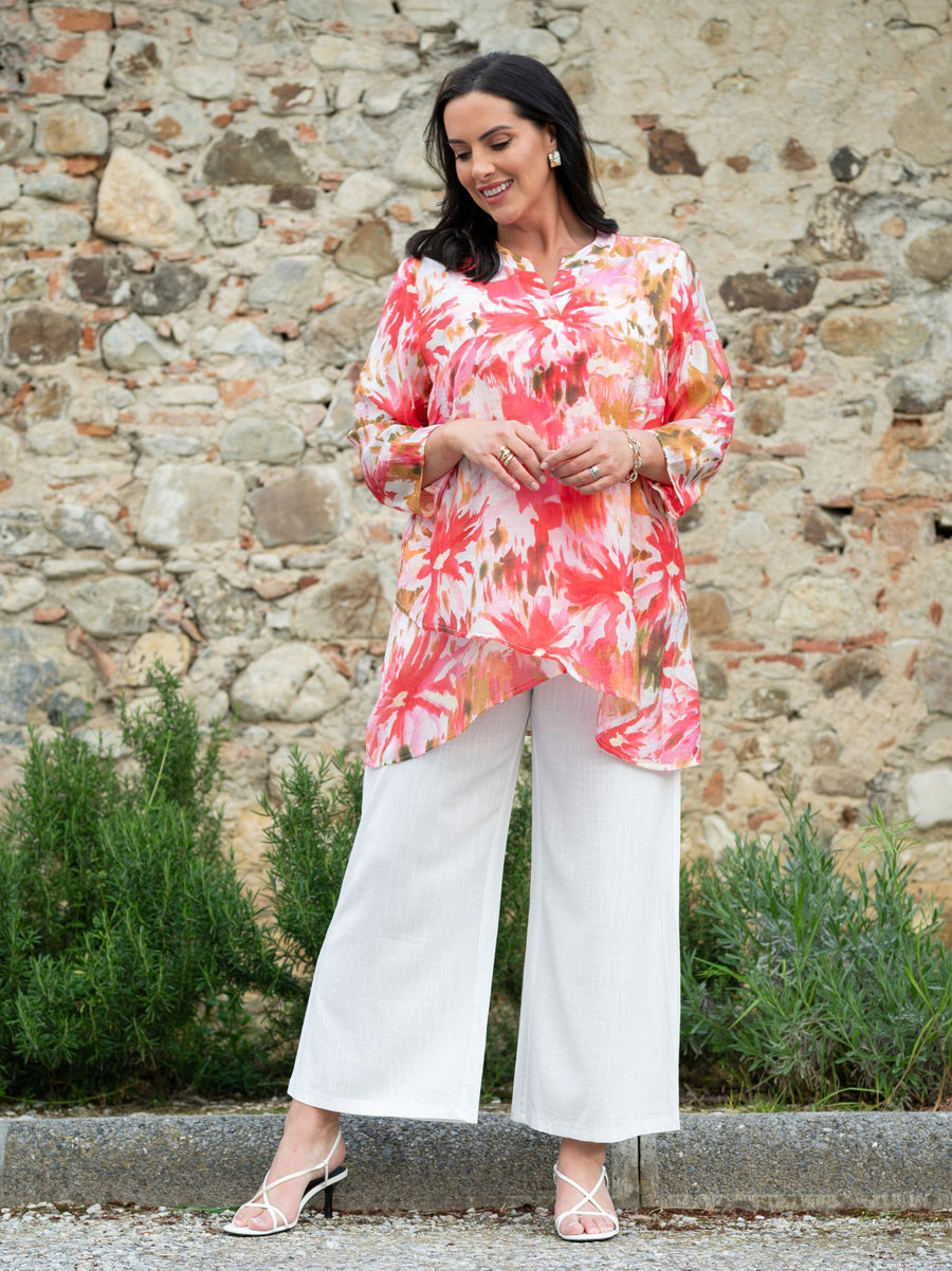 Helen Printed Top - Pink Floral