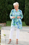 Helen Printed Top - Emerald/Blue