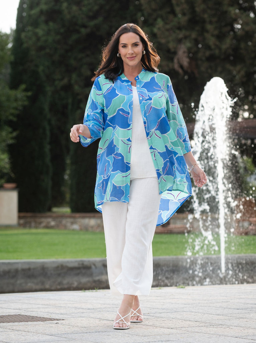 Honor Printed Shirt - Blue/Green
