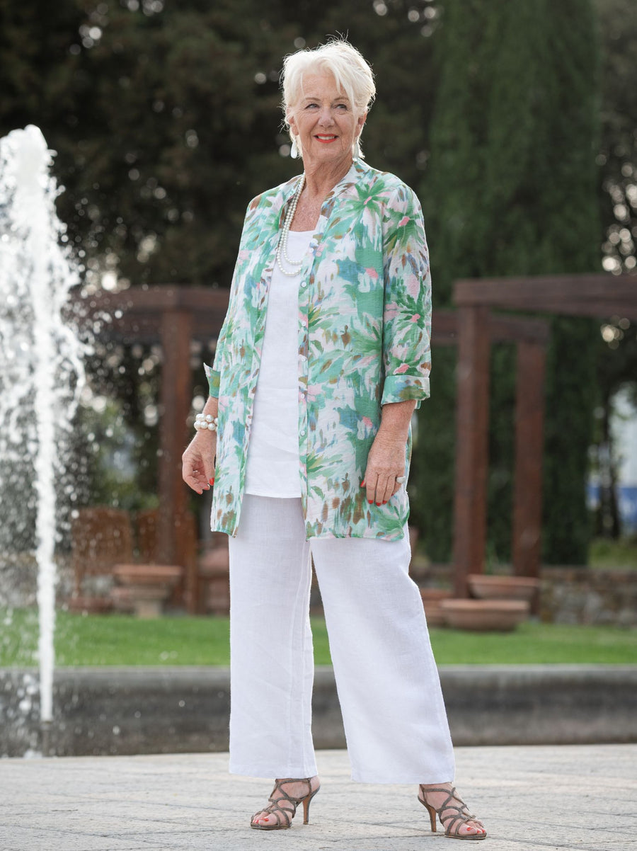 Josephine Printed Shirt - Emerald Multi