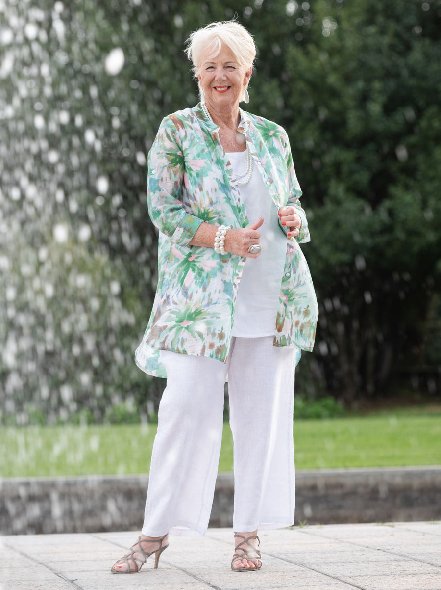 Josephine Printed Shirt - Emerald Multi