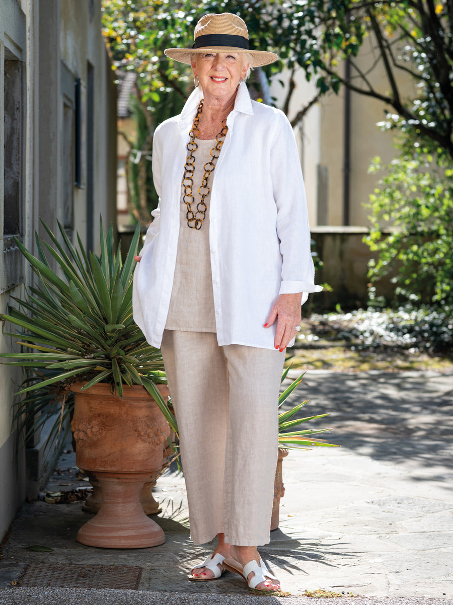 Hannah Linen Shirt - White