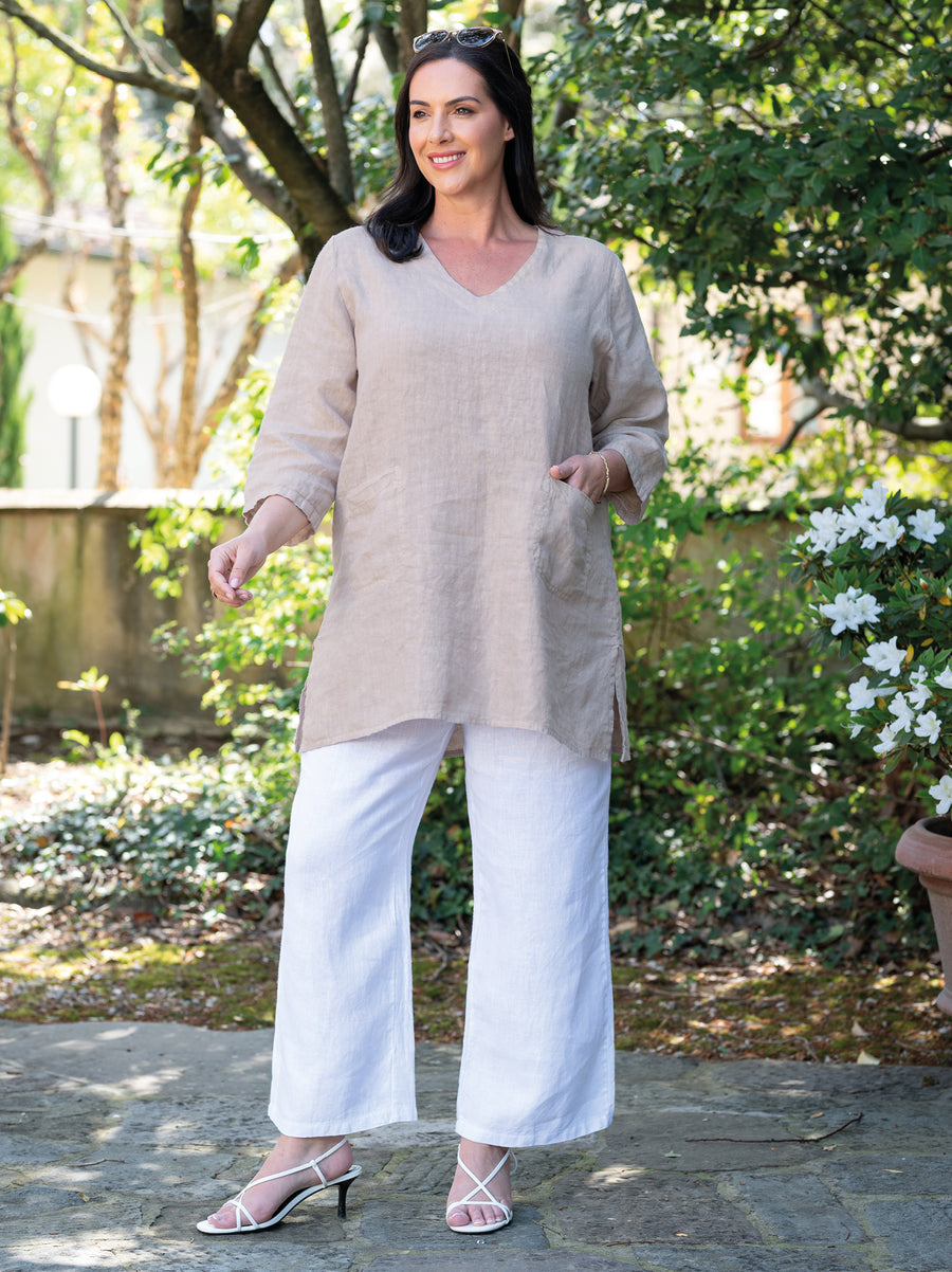 Tillworth Natural Linen Top