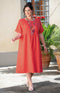 Donna Linen Dress - Tomato