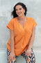Eva by CISO Viscose/Linen Top - Orange
