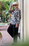 Amelia Crepe Top - Cream/Black