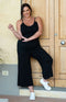 Tilly Jersey Strappy Vest - Black