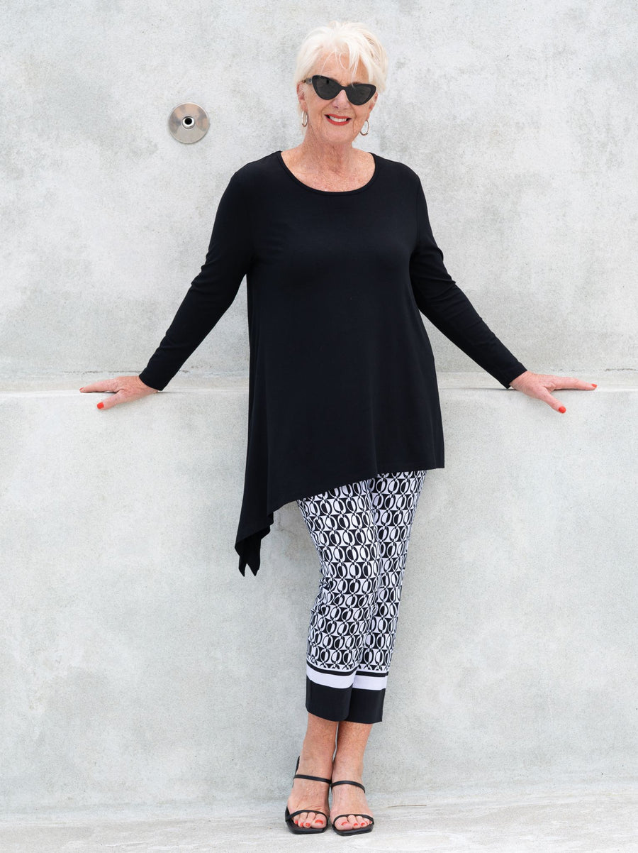 Rose 09 by ROBELL Stretch Trouser - Black