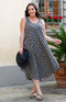 Delia Crinkle Dress - Black/Cream