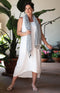 Sigrid by CISO Viscose/Linen Dress - White