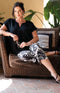 Eva by CISO Viscose/Linen Top - Black