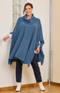 Indiana Fringed Poncho - Denim