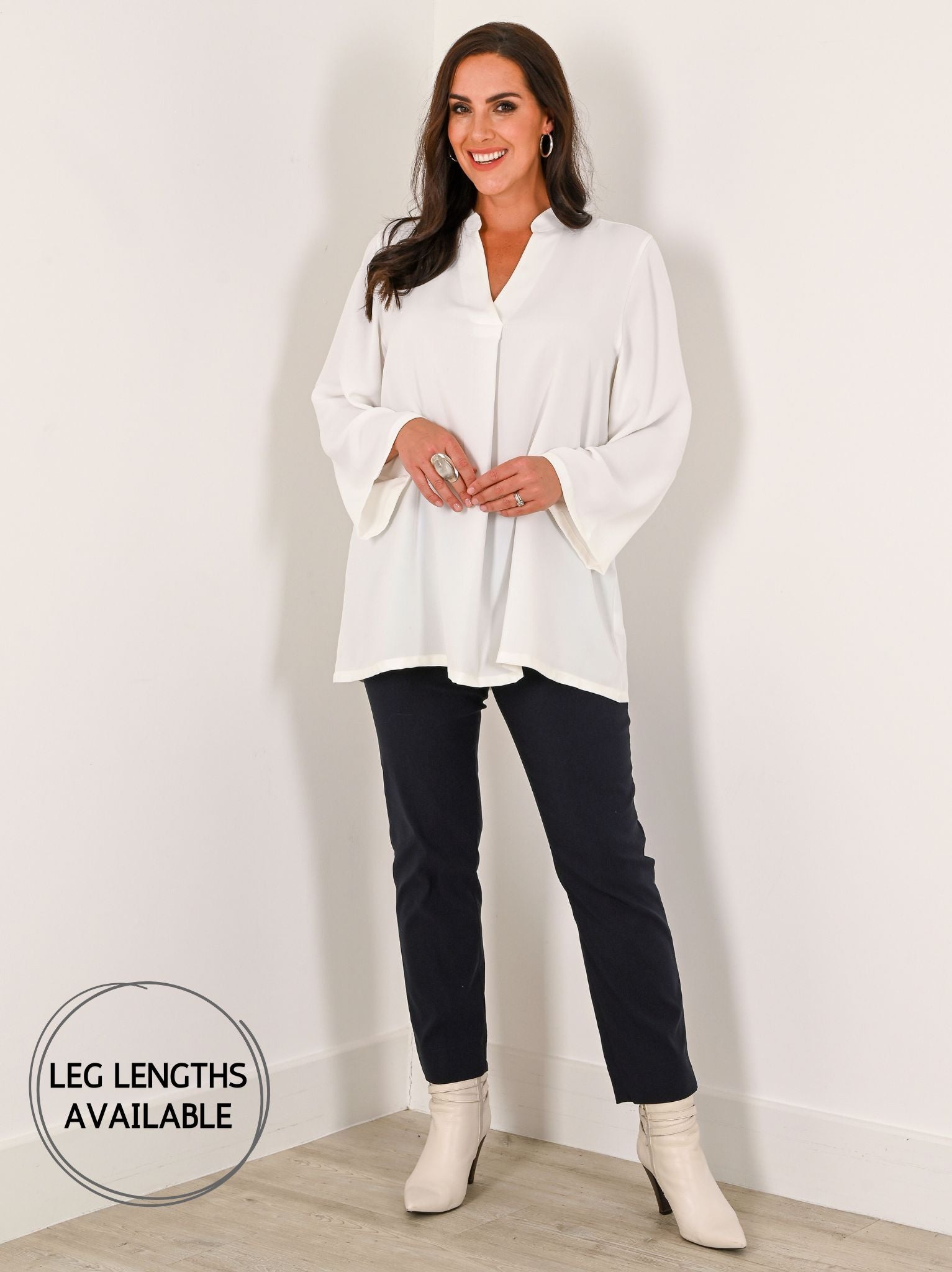 Marie (Robell) Fleece Lined Trouser - Navy – Box2