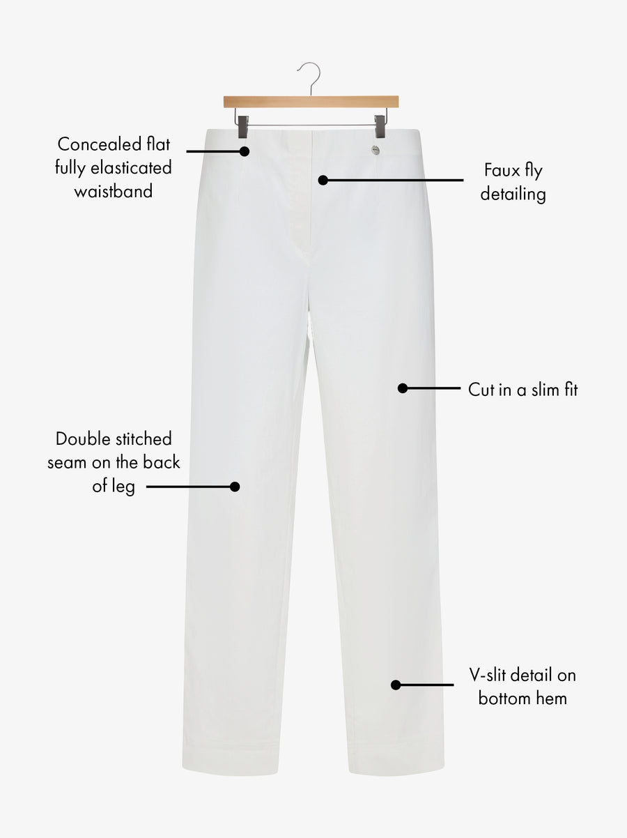 Marie FL by ROBELL Fleece Lined Trouser - Natural