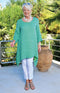 GRIZAS Theadora Silk/Linen Top - Sea Green