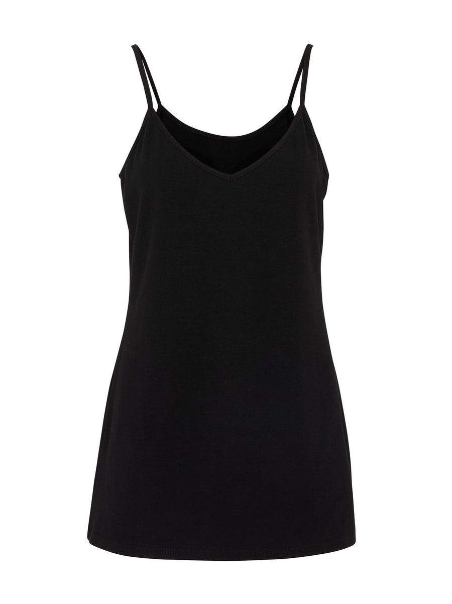 Tilly Jersey Strappy Vest - Black