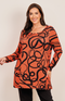 Francesca Jersey Top - Terracotta/Black