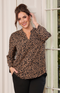 Amelia Crepe Top - Brown Leopard