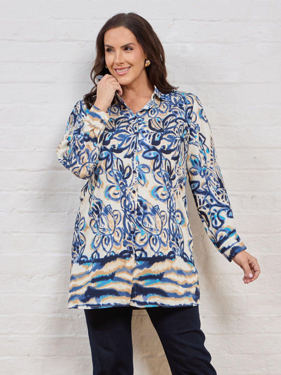 Jennifer Printed Shirt - Blue