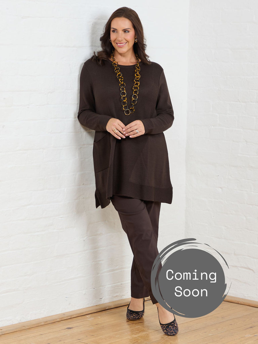 Marie FL by ROBELL Stretch Trouser - Chocolate