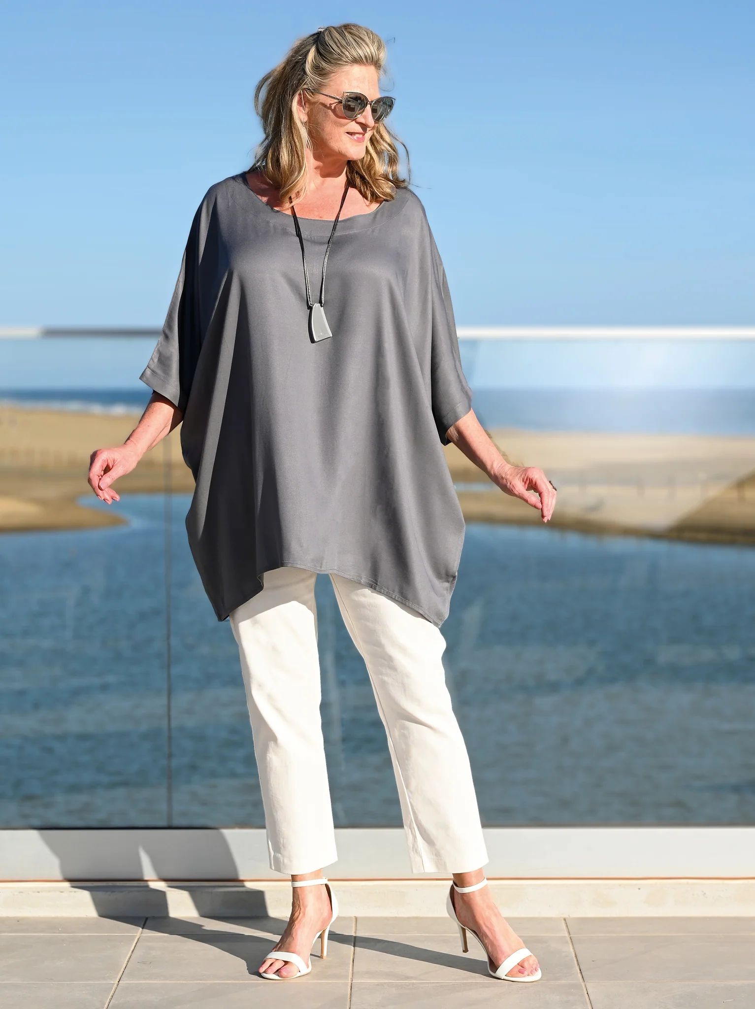 Frederica Viscose Top - Graphite – Box2